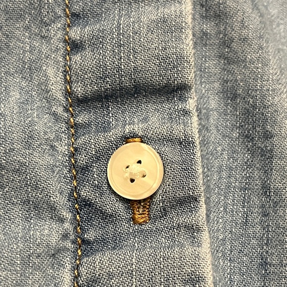 LOFT Light Blue Denim/Chambray Button Down Shirt - Picture 5 of 14
